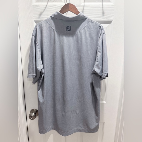 FootJoy Performance Golf Polo Men’s XL – Gray Stretch Shirt w/ Floral Collar - Picture 8 of 9